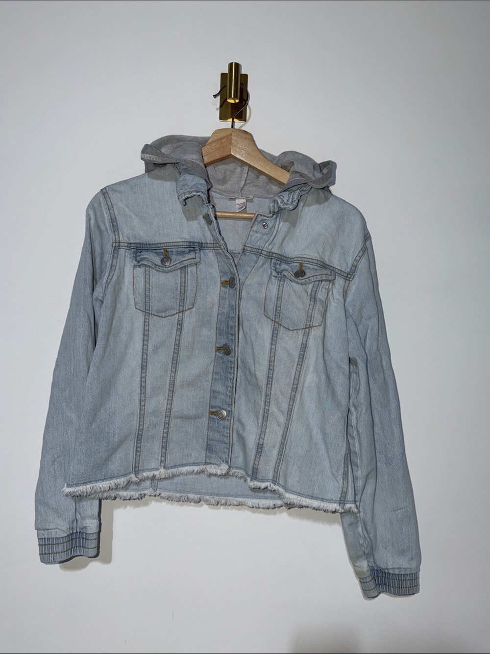 Cat & Jack Light Wash Denim Hooded Jacket - Casual girls Coat XXLARGE 16-18